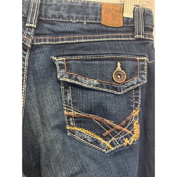 BKE Stella Stretch Womens Jeans Size 27 Bootcut Dark Wash Denim Blue Made In Mex - Picture 8 of 8